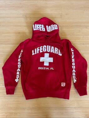 Red Lifeguard Crewneck Hoodie